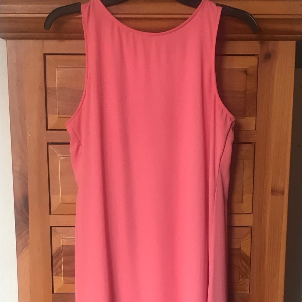 Lined high low pink dress🦩